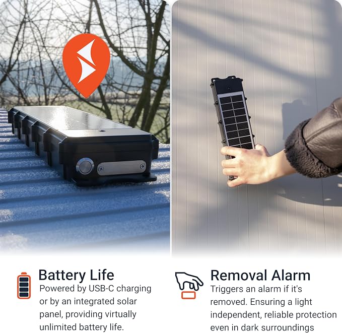 PAJ GPS Solar Tracker with 3 Month Subscription Included, 4G Real-Time GPS Tracker for Vehicles, Anti-Theft Tracking Device with Solar Panel, Waterproof, Long Battery Life