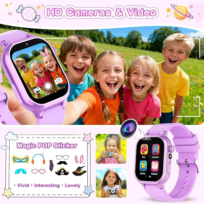 MOFGDNI Smart Watch for Girls - Kids Watch with 39 Games, Built-in Camera, Video Recorder, Alarm, Calculator, Pedometer & Various Wallpapers – Toys for Ages 4-12 Years Old Birthday