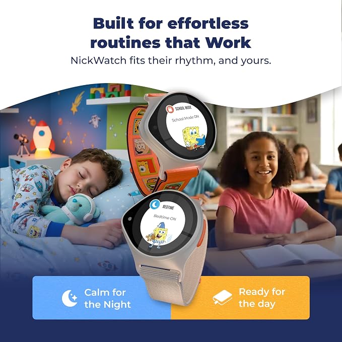 Kids Smart Watch with GPS Tracker Up to 24H Battery Work, SOS, & Parental Controls Smartwatch, Kid Phone Call and Text, Boys & Girls, 4G Smart Watch for Kids Requires Data Plan - First 6-Months Free