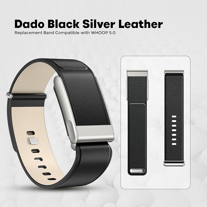 DADO Luxe Tapered Leather Replacement Band Compatible with WHOOP 5.0, One, Peak, and Life Fitness Tracker – Durable & Comfortable | Not for Whoop Gen 4
