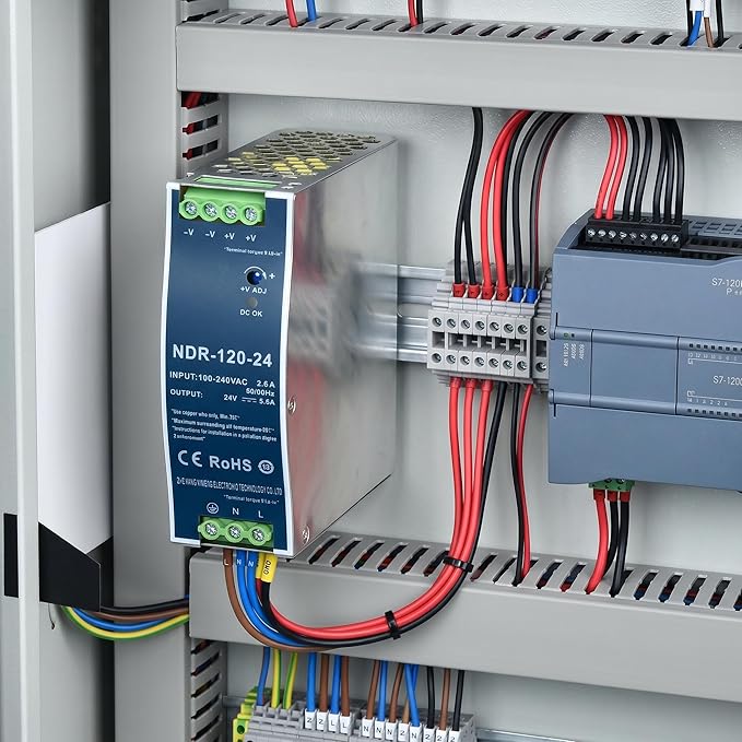 48VDC Power Supply NDR 120W DIN Rail Power Supply Switch Switching Converter DC (Input 100-240VAC Output 48VDC 50/60HZ 48V 2.5A)