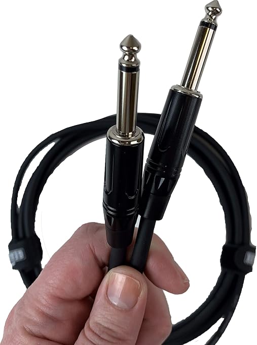 Gearlux Instrument Cable/Guitar Cable, 1/4 Inch, Straight to Straight, Black, 10 Feet - 2 Pack