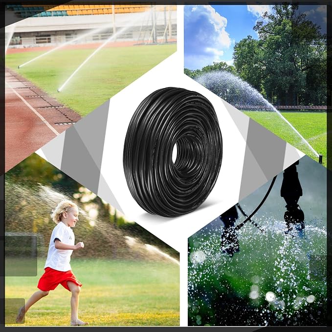 Hoolerry Solid Sprinkler System Wire 18 Gauge Irrigation Wire with UV Resistant PVC Jacket Sprinkler Cable for Underground Irrigation Field Central Control System 30v Ul Listed(18/5, 100 Ft)