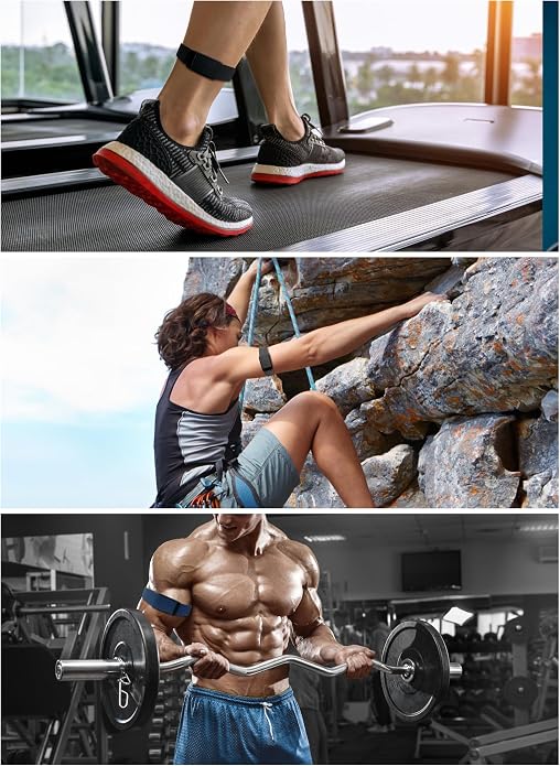 3 Packs Stretchy Bicep Straps Compatible with Whoop 5.0/4.0/3.0 Bands, Sport Nylon Adjustable Replacement Arm/Ankle Band for Whoop 5.0 MG/One/Peak/Life Durable Breathable Wearable Health Fitness Activity Tracker