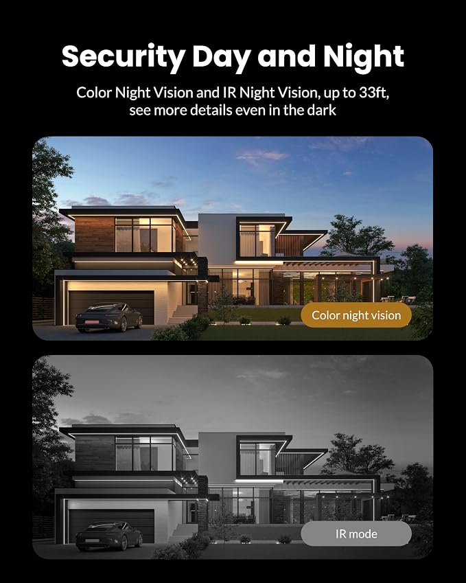 Aurumbach Solar Security Camera Outdoor Wireless 2 Pack, 2K Color Night Vision, Battery Powered PIR Motion Detection,2.4GHz WiFi Cameras for Home Surveillance, Light and Sound Alarm, 2-Way Audio