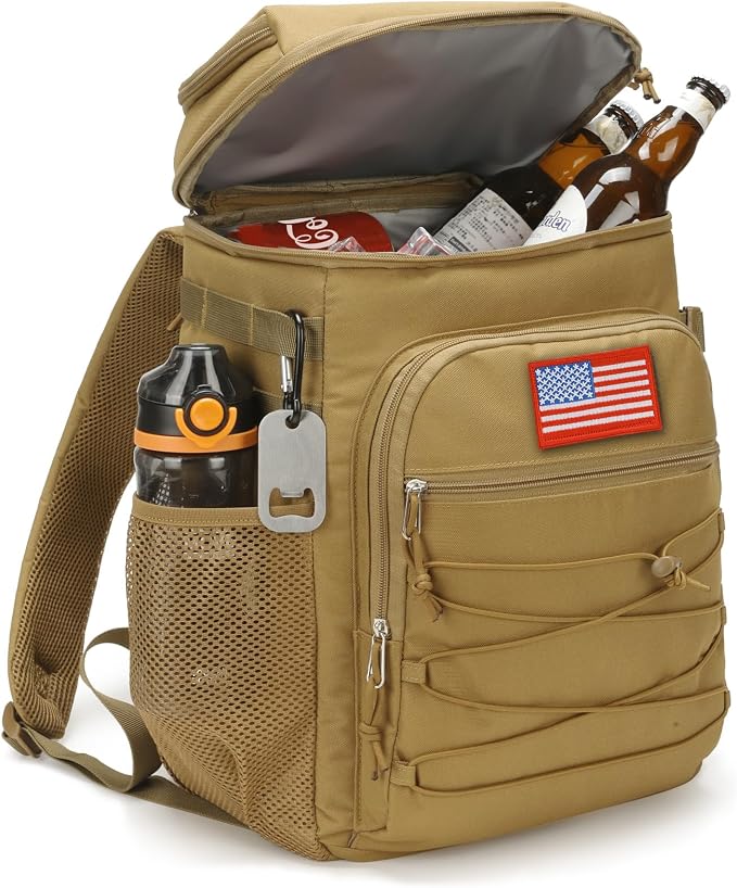 25L Backpack Cooler Keep All Drink Cold for Long Periods of Time Cooler Backpack Insulated Waterproof Portable High Durability Small Cooler Backpack with Compartment for Hiking Camping Beach