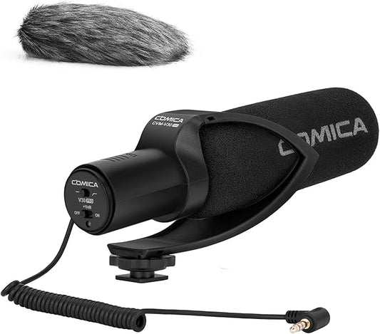 COMICA CVM-V30PRO Shotgun Microphone, Professional Super Cardioid Video Mic with Shock Mount, Camera Microphone Kit for Smartphone/DSLR Camera/Camcorder, Perfect for Interview, Video Shooting, Vlog
