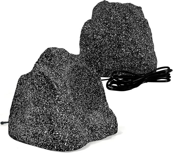 STUDIOFINIX 4 Inches Bluetooth Rock Speakers Outdoor Waterproof, 200W Powerful Bass & All Weather, for Backyard Garden Pool Deck BBQ Porch (Pair)