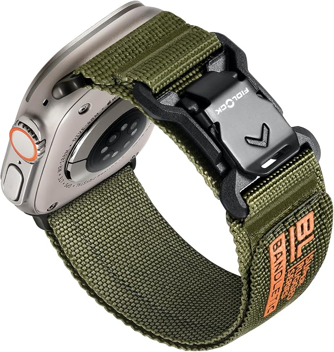 Bandletic Compatible with Apple Watch Bands 44mm - for Men, Soft Nylon Strap with Magnetic Fidlock V-Buckle for iWatch 49mm(Ultra 3/2/1),46mm(11/10),45mm(9/8/7),44mm(SE3/SE2/SE/6/5/4),42mm(3/2/1)