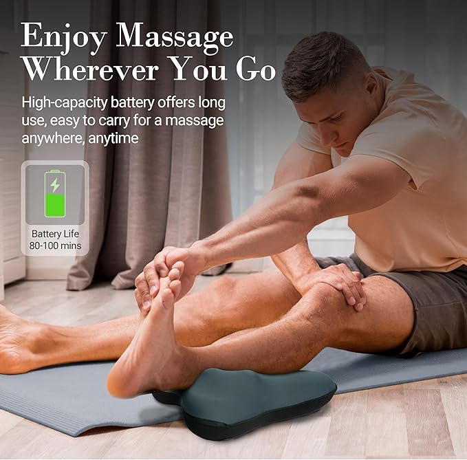CuPiLo Cordless Back Massager FSA Eligible HSA, Shiatsu Neck Massager with Heat for Muscle Pain Relief, Kneading Massage Pillow for Neck, Back, Shoulder, Mothers Day Gifts for Mom