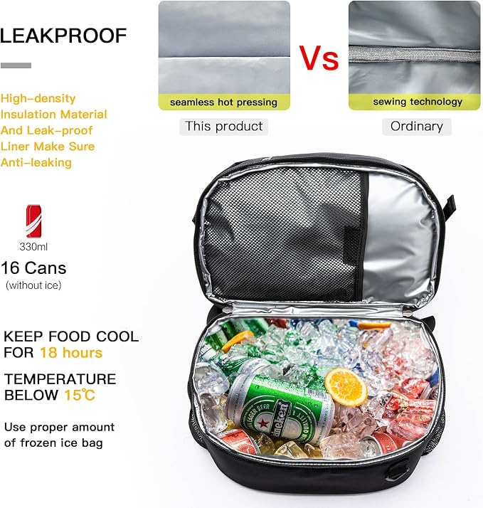 TUGUAN Insulated Cooler Backpack 38 Cans Double Deck Leakproof Lightweight Soft Lunch Backpack Small Cooler Bag Beach Picnic