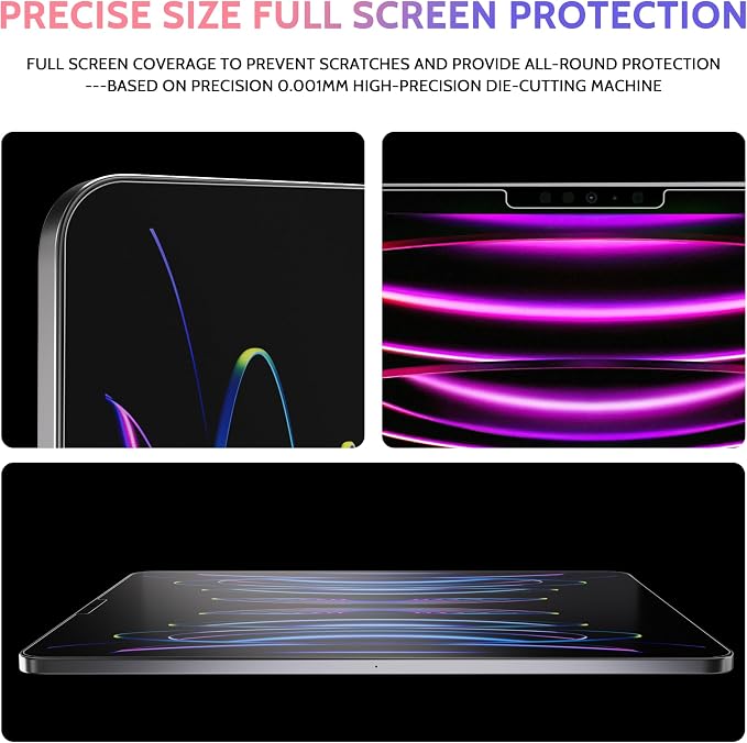 Peslv 2 Pack Like Paper Screen Protector for iPad Pro 12.9 inch (2022/2021/2020/2018), Matte Anti Glare PET Film/Blue Light Filter Eye Protection Cover/Drawing & Writing Feel Like on Paper