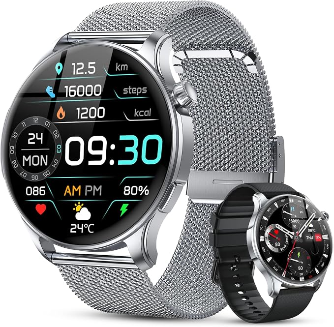 Smart Watch for Men Women Fitness: Make Answer Call Running Digital Mens Watches Waterproof Smartwatch Android Phone iPhone Samsung Compatible Heart Rate Sleep Monitor