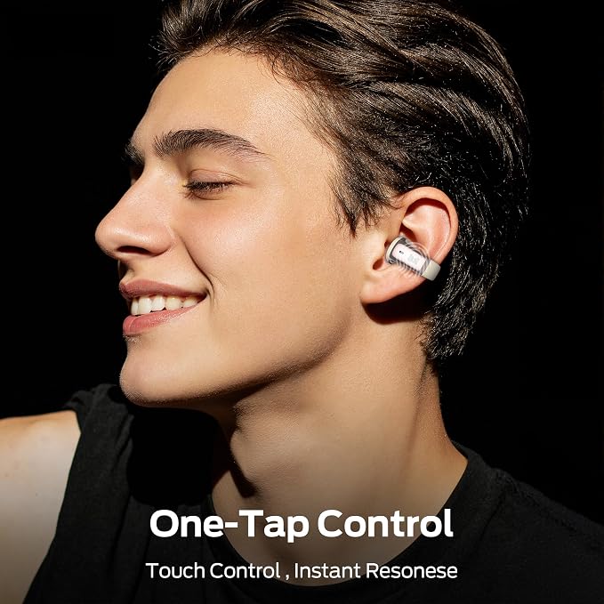 Monster Airclip AC210 Open Ear Headphones, Clip-On Earbuds, Lightweight Comfort, Secure Fit, Crystal-Clear Call, IPX6, 36H Playtime, Bluetooth 6.0 Wireless Earbuds for Running/Cycling/Gym (White)