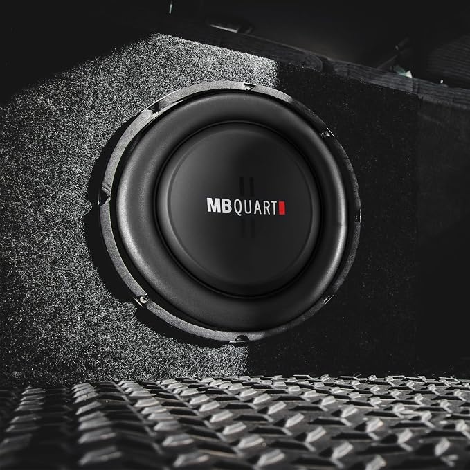 MB Quart 8 Inch 400 Watt MAX 200 Watt RMS 4 Ohm Dual Voice Coil, Shallow Slim Subwoofer for Car Audio Sound System, Single Speaker - DS1-204