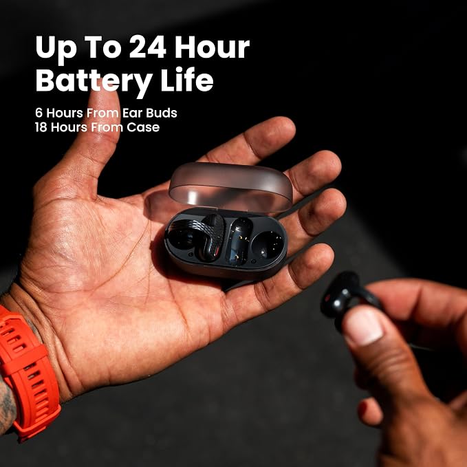 Amazfit Up Bluetooth Headphones, Open Ear Wireless Earbuds with Easy Touch, IPX4 Water Resistant & Sweatproof, AI Noise Reduction, Earphones for Sports, Running, Compatible with Android & iPhone