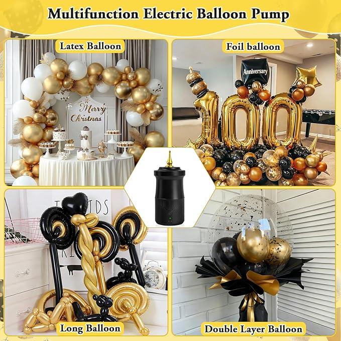 IDAODAN Electric Balloon Pump, Portable Electric Balloon Blower Machine Inflator Air Pump for Party Decorations