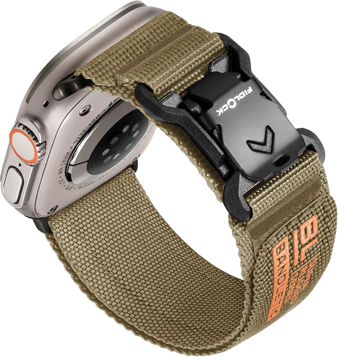 Bandletic Compatible with Apple Watch Bands for Men, Wide Soft Nylon Sport Strap with Magnetic Fidlock V-Buckle for iWatch 49mm(Ultra 3/2/1),46mm(11/10),45mm(9/8/7),44mm(SE3/SE2/SE/6/5/4),42mm(3/2/1)