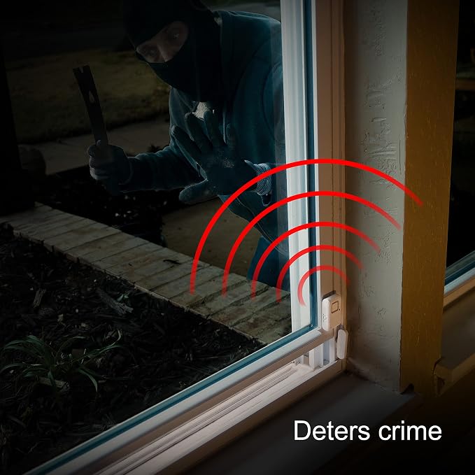 UltraPro Personal Security Window and Door Alarm, 1 Pack, DIY Protection, Burglar Alert, Wireless Chime/Alarm, Easy Installation, Home Security, Ideal for Home, Garage, Apartment, White, 56789