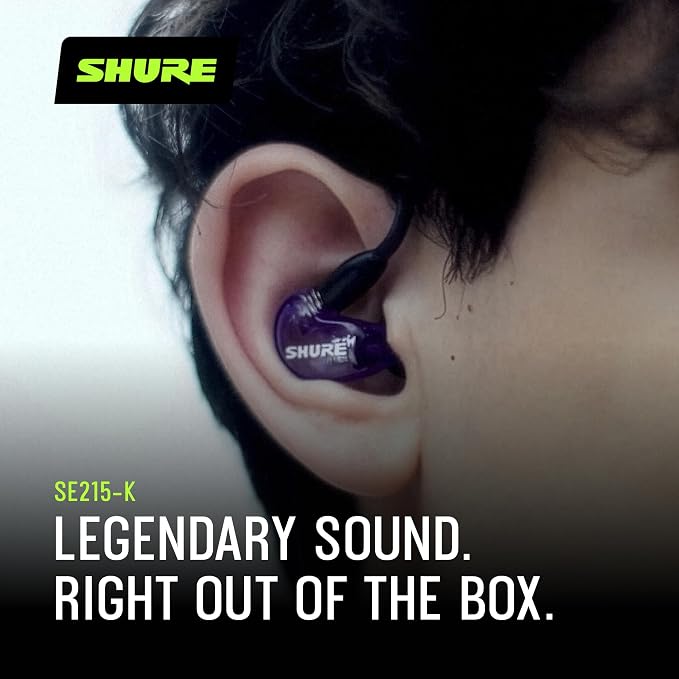 Shure SE215 PRO Wired Earbuds, Professional Sound Isolating Earphones with Clear Sound, Deep Bass, Secure in-Ear Fit, Carrying Case, Black (SE215-K)