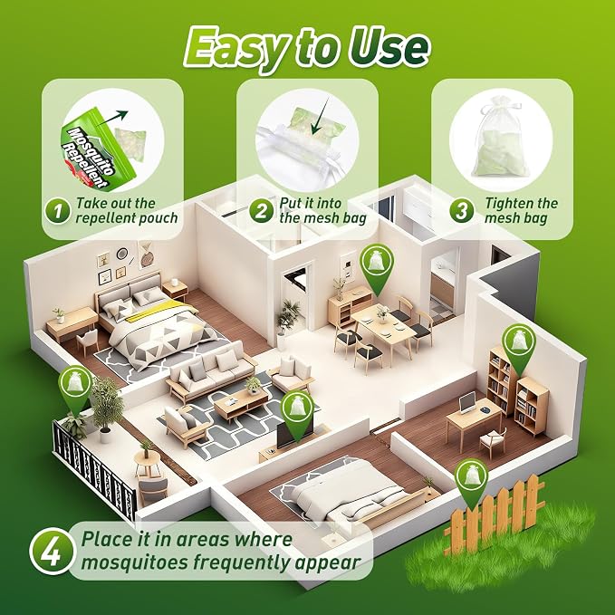 Mosquito Repellent Outdoor Patio, Mosquito Repellent for Yard, Natural Mosquito Deterrent for Outdoor Indoor Backyard Patio Camping Garages, 14 Pack