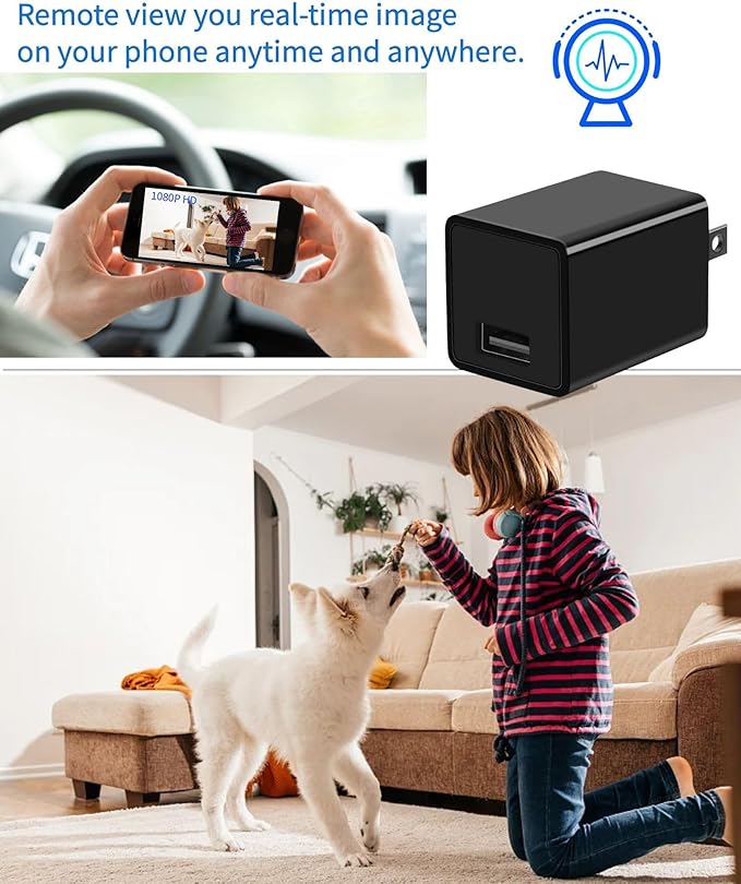 Mini Hidden Camera Detection in USB Charger - HD 1080P Wireless WiFi Nanny Cam, Indoor Home Security Camera with APP Remote Viewing, Motion Detection Alert for Baby/Pet Monitoring