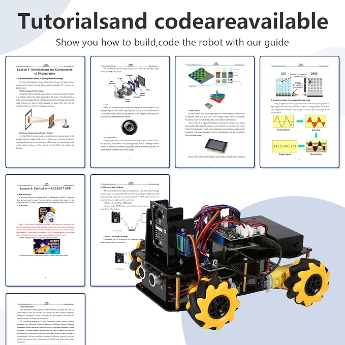 ACEBOTT Robot Kit with 3MP Camera, Robotics for Kids Ages 8–12 12-16 Compatible with Arduino & Scratch, App & Remote Control, STEM Toys Coding Robot Kit, Gift for Kids, Teens and Adults