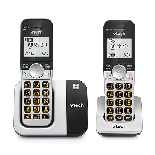 VTech DECT 6.0 Cordless Phone, 2-Handset – Interference-Free Sound, Large Backlit Display, Big Buttons, Caller ID | VG231-2