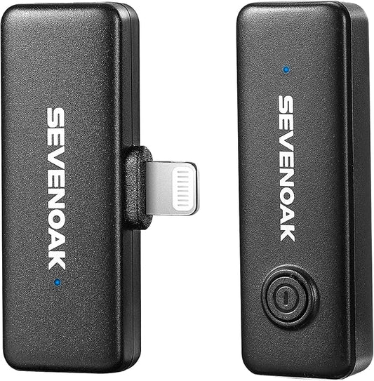 2.4GHz Wireless Lavalier Lpael Microphone for iPhone iPad Compact Tiny Clip On Mic for Vlog Live Streaming Video Recording Interview YouTube with Lightning Sevenoak SK-W10-D1 1 Transmitter 1 Receiver