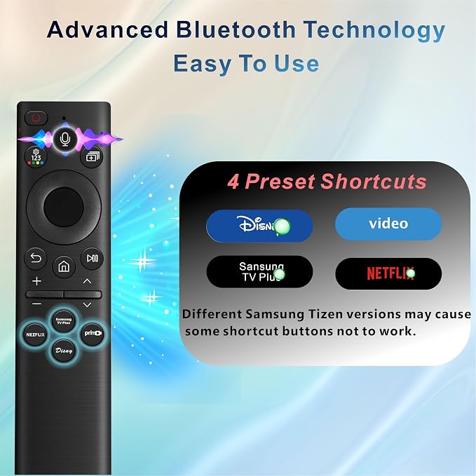 Replacement for Samsung Smart TV Remote Control 2026-2019 | Universal, Bluetooth, Voice, No Rechargeable, No Solar