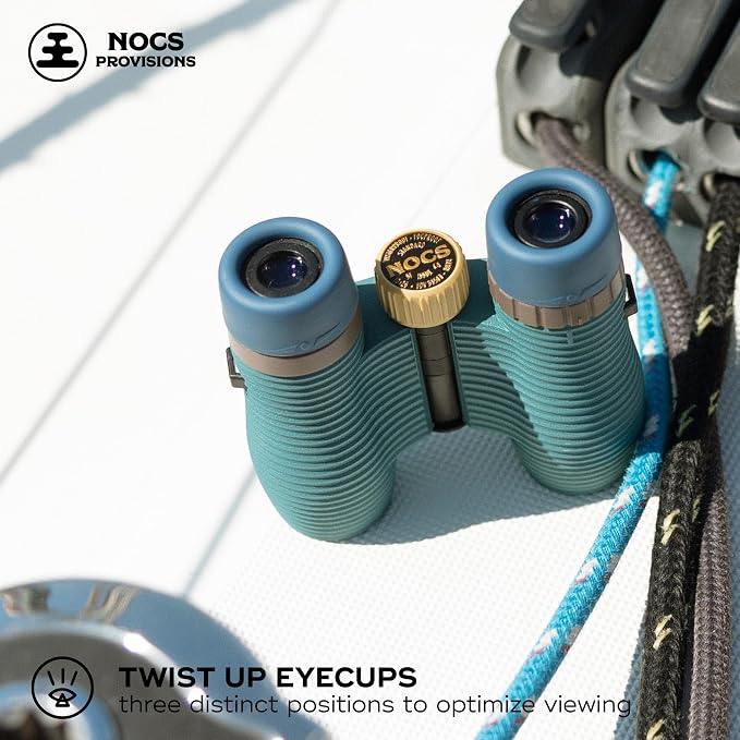Nocs Provisions Standard Issue 10x25 Waterproof Binoculars, 10X Magnification, Bak4 Prism, Wide View Multi-Coated Lenses for Bird Watching, Hiking & Backpacking - Pacific Blue II