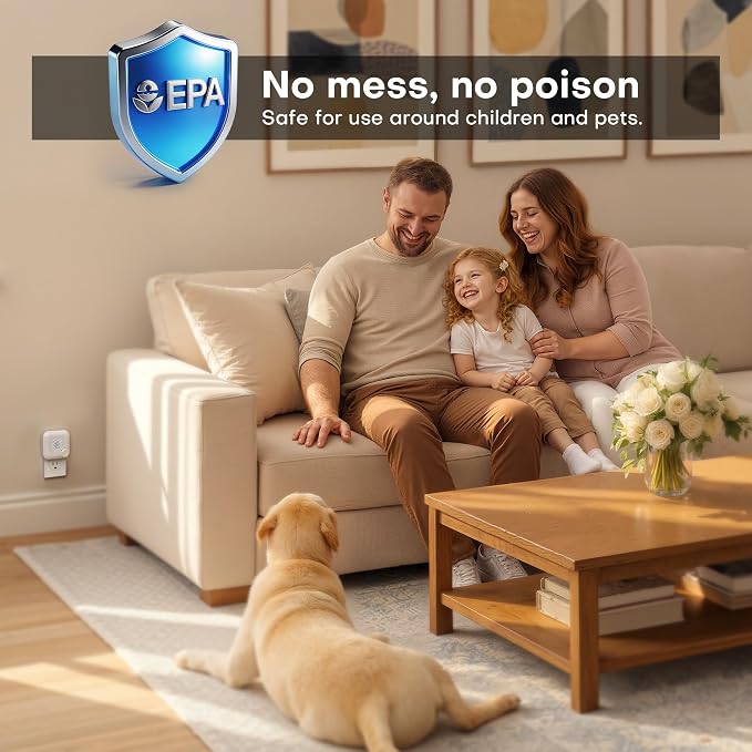 Ultrasonic Pest Repeller with 4 Auto Modes, Plug in Mouse Rodent Repellent Indoor for Spider Mice Rats Mosquito Roach Ant, Lock & Foldable Silent Pest Control for Home Kitchen Garage, 6 Pack