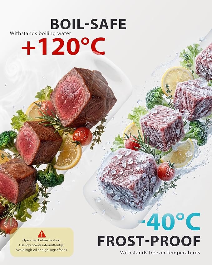Vacuum Sealer Rolls, 8" x 16.4' 6 Rolls, Heavy Duty BPA-Free Vacuum Sealer Bags for Food, 175 Micron PA+PE Roll Bags for Sous Vide, Freezer Storage and Meal Prep