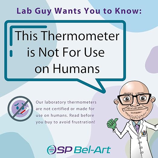 SP Bel-Art, H-B DURAC Calibrated Electronic Stainless Steel Stem Thermometer, -50/300C (-58/572F), 197mm (7.75 in.) Probe (B60900-1500)