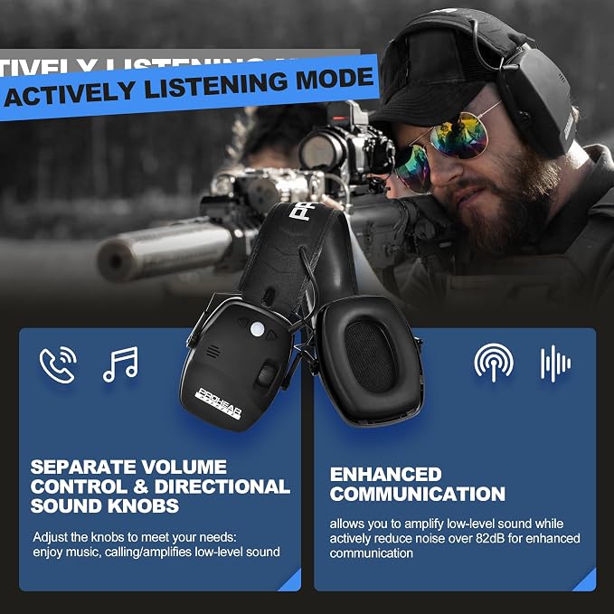 PROHEAR Ear Protection Safety Earmuffs for Shooting Noise Reduction Slim Hearing Protector