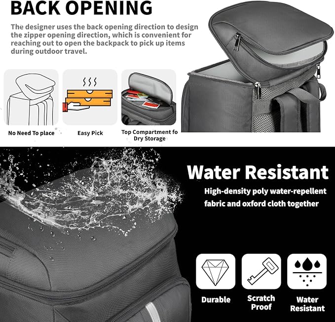 Cooler Backpack for Women Men,Insulated Backpack Cooler Leakproof Double Deck Work Lunchboxes Cooler Bag,Hot and Cold Thermal Backpack with Reflective Stripes