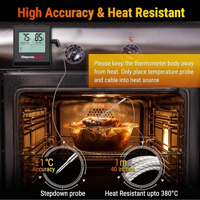 ThermoPro TP17 Dual Probe Digital Cooking Meat Thermometer +ThermoPro TP19 Waterproof Digital Meat Thermometer