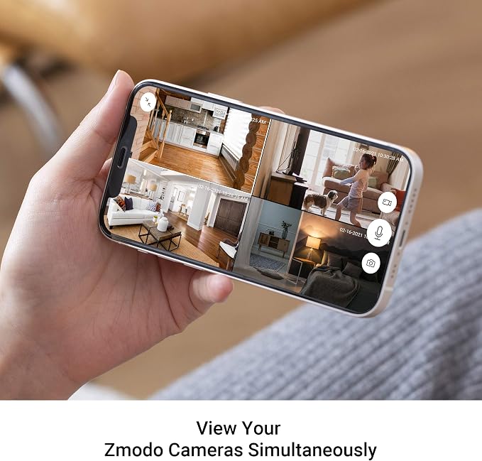 Zmodo Mini Pro, 1080P Plug-in WiFi Security Camera, Indoor Smart Camera with AI Motion Detection, Pet Nanny Cam, Night Vision, 2-Way Audio, Phone App, Compatible with Alexa & Google Assistant.