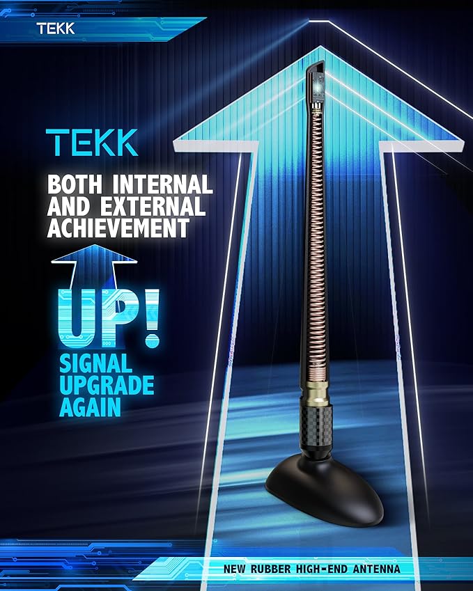 TEKK Carbon Fiber Short Antenna Compatible with Chevy Silverado 1500 2007-2026/7.9 Inches Premium Flexible Rubber/Designed for Enhance FM/AM Radio Signal Reception