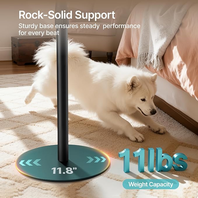 PEGZONE 26.9"-42.6" Height Adjustable Speaker Stands Compatible with SONOS Era 300 and Era 100, Floor Stands with Cable Management, Speaker Mount, Black, 2 Pack (Pair)