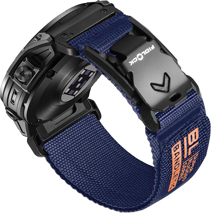Bandletic Compatible with Garmin Fenix 5 6 7 Watch Band - 22mm Easy-Fit Rugged Nylon Strap with Magnetic Fidlock V-Buckle for Fenix 8 47mm/7 6 Pro/5 Plus/Forerunner 965/945/Approach S62/Instinct 3 2
