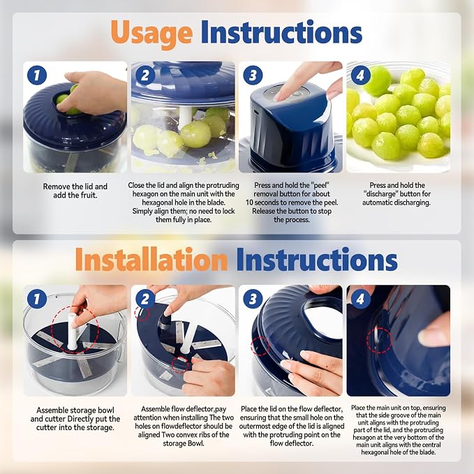 Quick Peel Pro Automatic Grape Peeler Machine,Electric Cordless Garlic & Cherry Tomato Skin Remover,Effortless Peeling Tool for Grapes, Plums, Small Potatoes – Effortless, Safe & Easy Clean – Blue