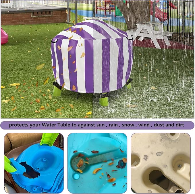 Water Table Cover Spiralin' Seas Waterpark Outdoor Sand Water Play Table Cover 34X34X18 inch-(Cover only)-Purple
