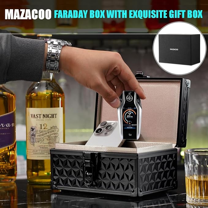 Faraday Signal Blocking Box for Car Keys, 3D Black | ﻿Faraday Box for Car Keys, RFID Signal Blocking Box, Anti-Theft Shielding Cage, Large