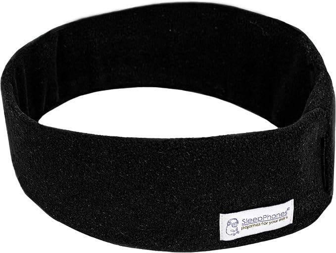 SleepPhones Wireless Sleep Headphones by AcousticSheep V8 | 24-Hour Battery | Original and Most Comfortable Bluetooth Headphones for Sleeping (Large, Midnight Black Fleece)