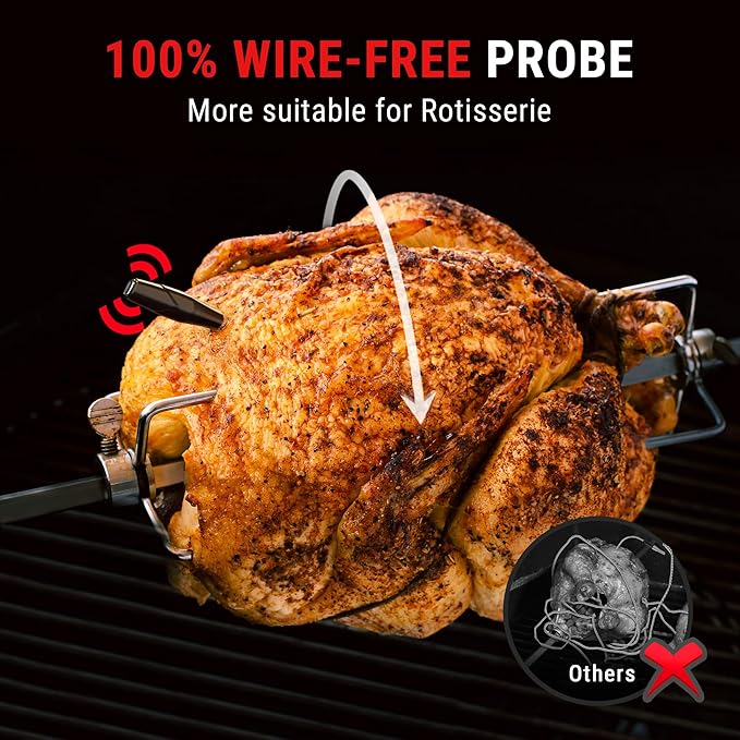 TempPro TempSpike 2000FT Wireless Meat Thermometer Digital with 2 Ultra-Thin Meat Probe, Grill Thermometer Wireless for Smoker, BBQ, Grill, Turkey Kitchent Gift for Dad Husband (Previously ThermoPro)