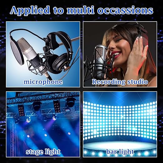 XLR Microphone Cable, 3-Pin Male to Female DMX Cable, Balanced Shielded Cord for Stage Lighting, Mic, Radio Station (6PCS 25FT)