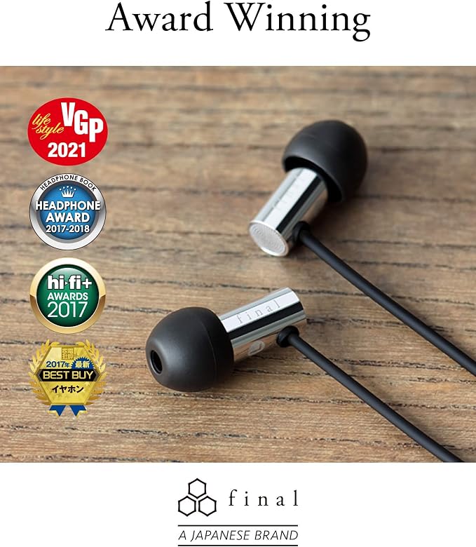 Final Audio Design High Resolution Headphone - Stainless Steel (E3000) Black