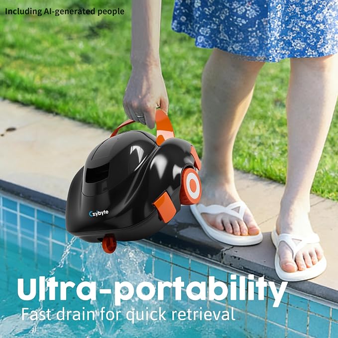 Robotic Pool Cleaner, Cordless Pool Vacuum with 18.5 GPM Powerful Suction,120-Min Runtime, Self-Parking, Pool Vacuum for Above-Ground & Flat Pools to 860 sq.ft,Light Orange