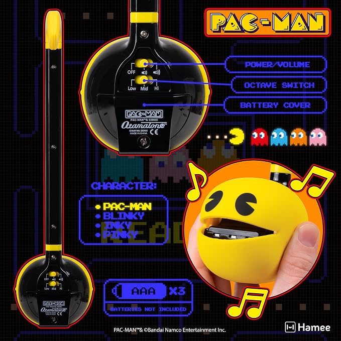 Otamatone PAC-MAN Electronic Musical Instrument Portable Synthesizer Toy from Japan by Maywa Denki – Fun Award-Winning Music Toy for Kids, Teens & Adults [English Instructions]